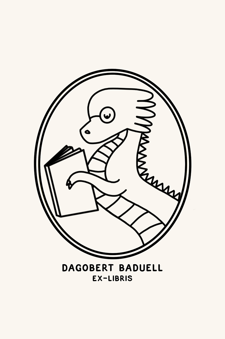 Dibujo de un dragón leyendo