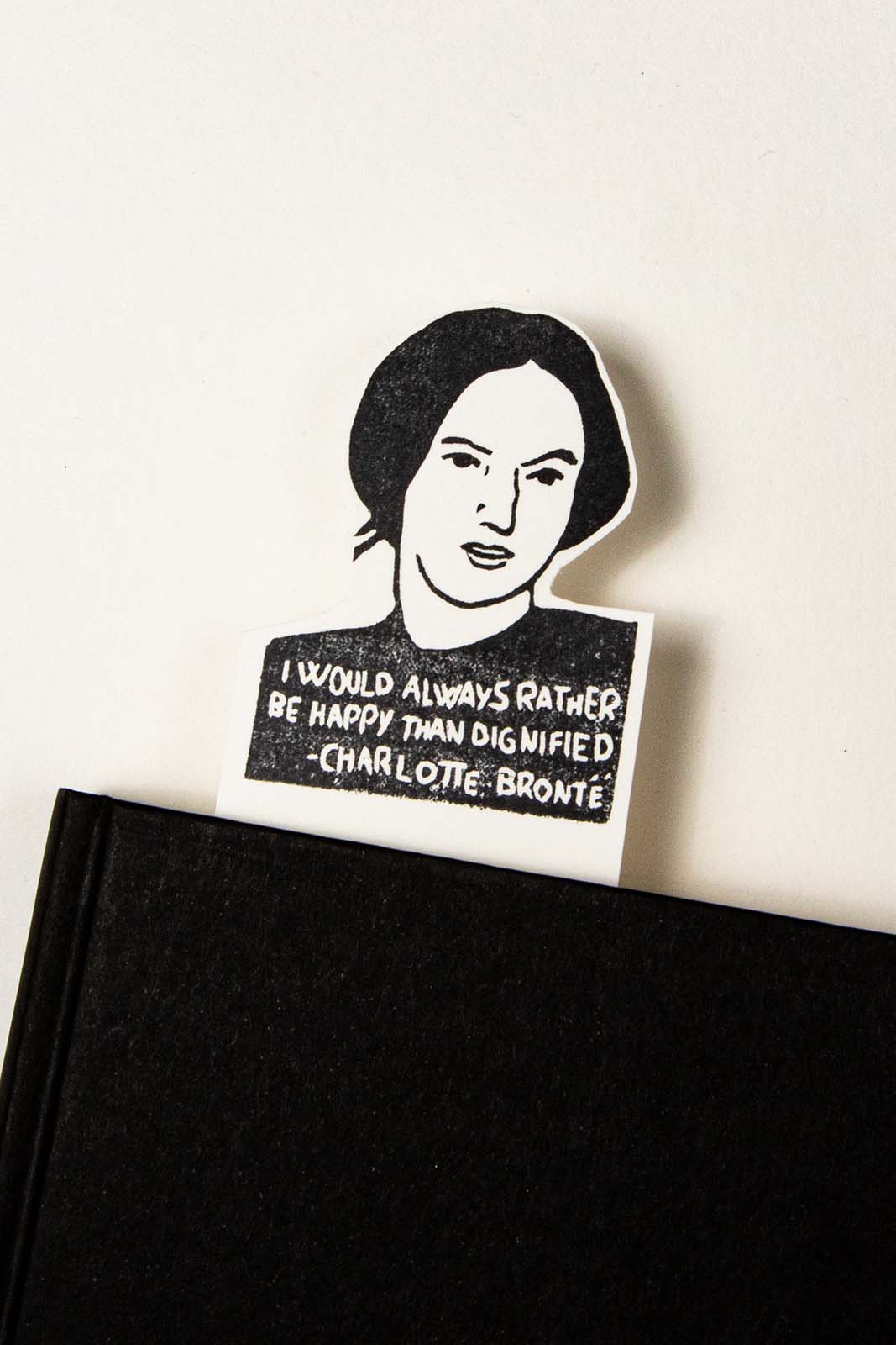 Marcapáginas con el retrato de Charlotte Brontë