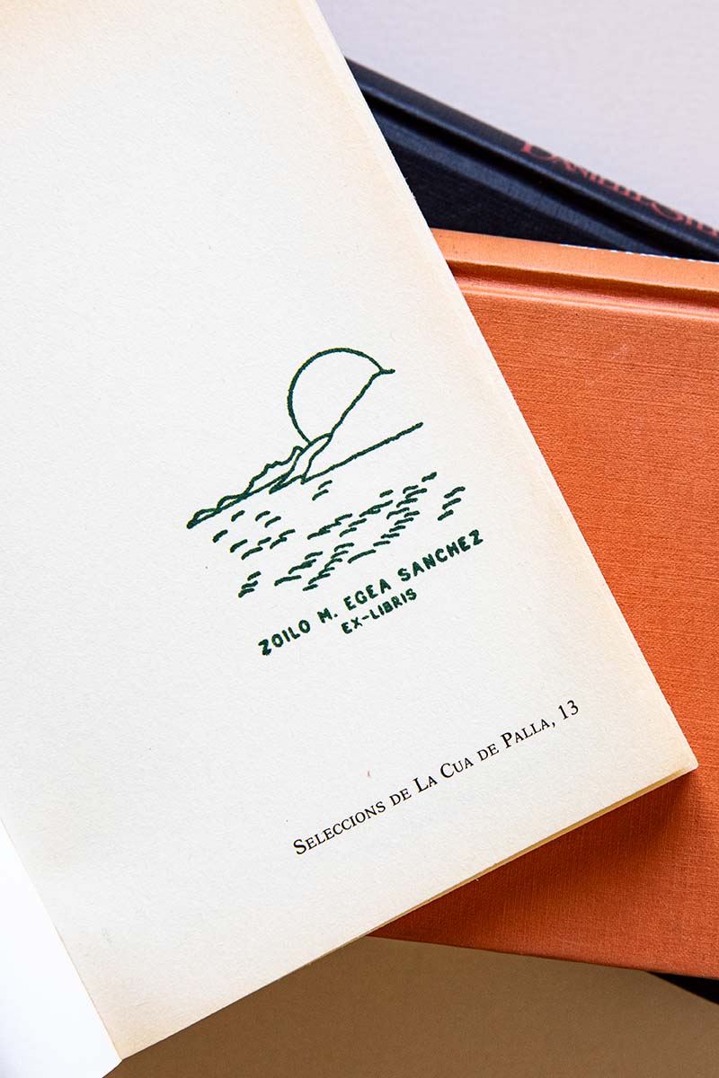 Portadilla de un libro estampada con un paisaje en pleno amanecer